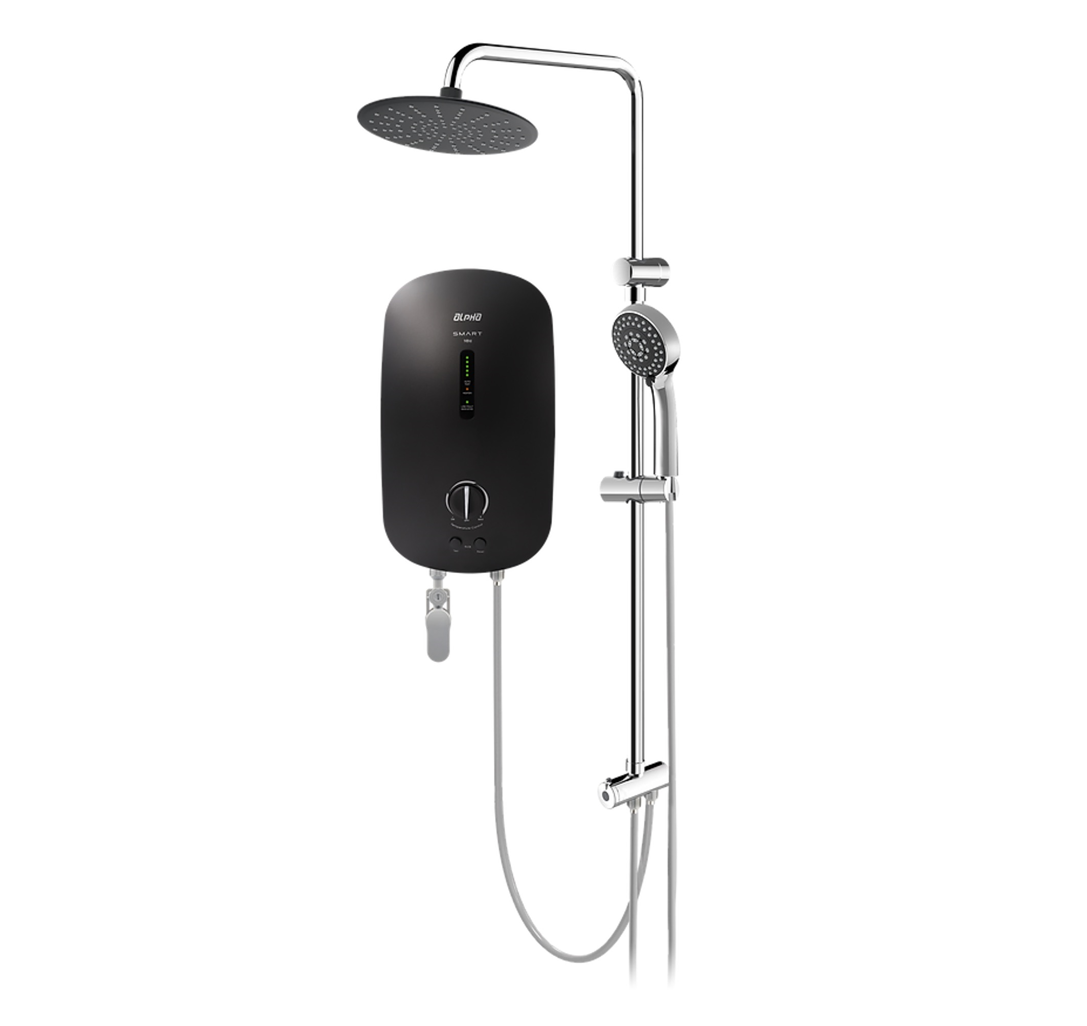 ALPHA - SMART18E Plus Rainshower Non Pump Instant Water Heater (Matt Black)