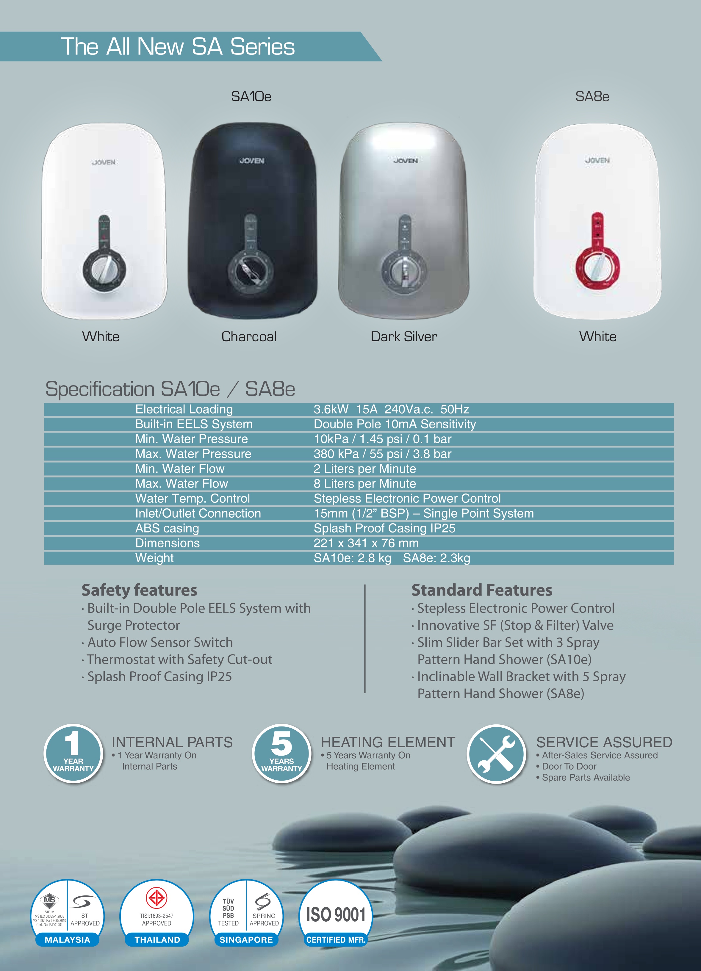 Tampoi Lighting :: Water Heaters :: JOVEN - SA10e Handshower Non Pump  Instant Water Heater (White)