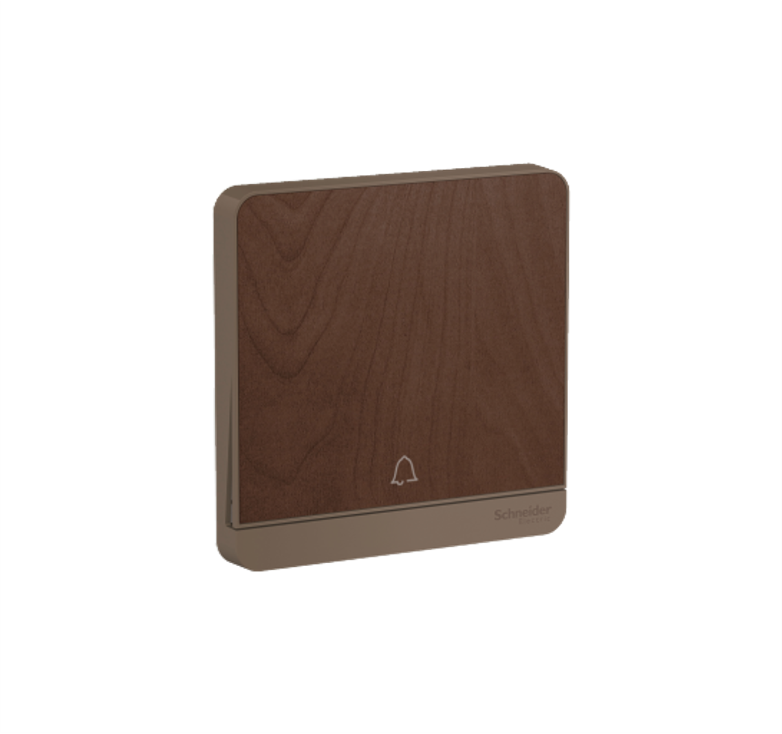 AvatarOn - 10A 250V 1 Gang Doorbell Switch  (Dark Wood)