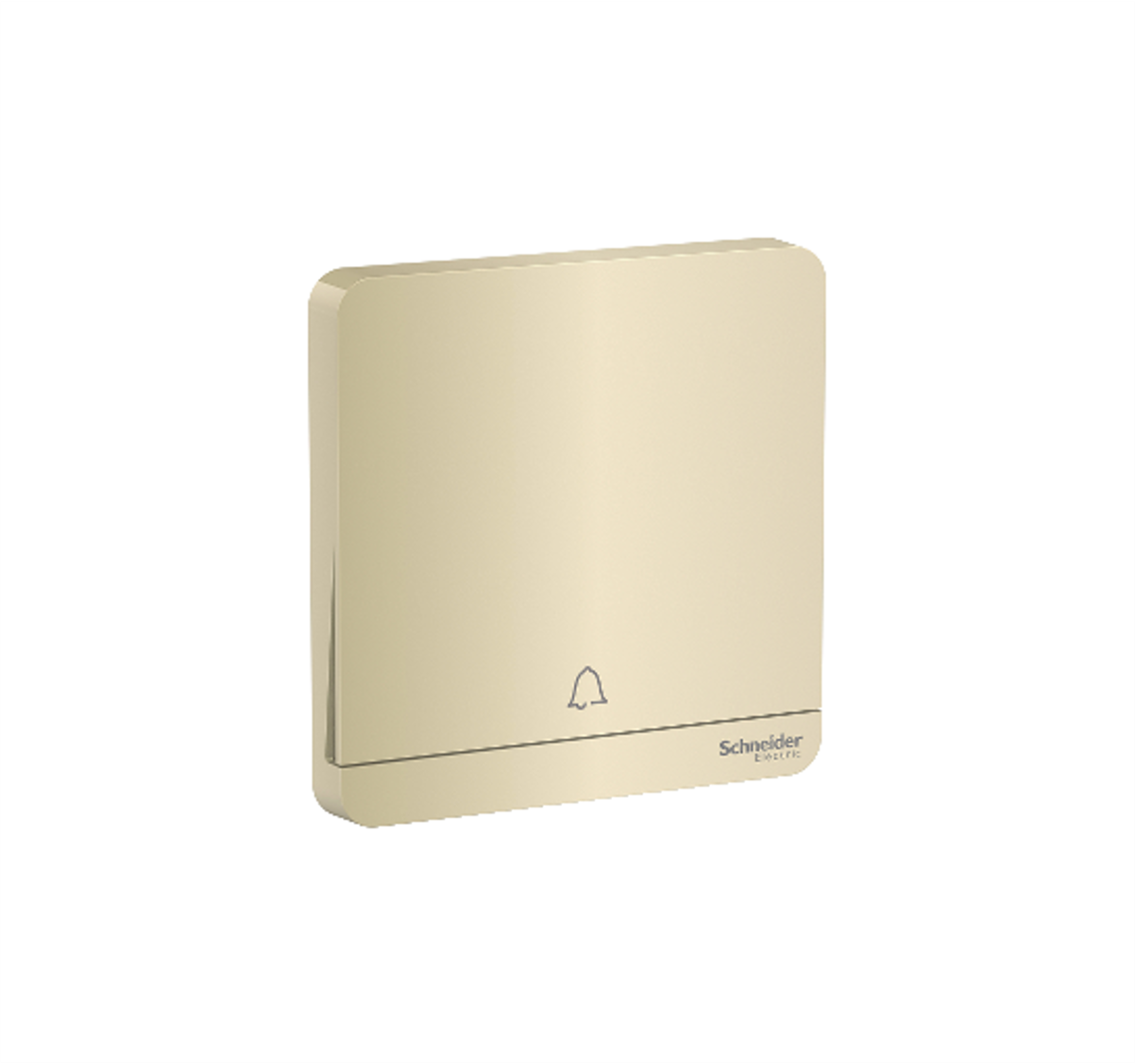 AvatarOn - 10A 250V 1 Gang Doorbell Switch  (Metal Gold Hairline)