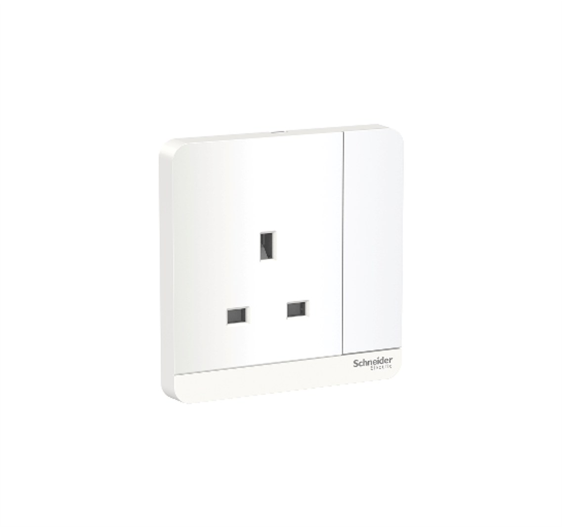 AvatarOn - 13A 250V 1 Gang Switched Socket (White)