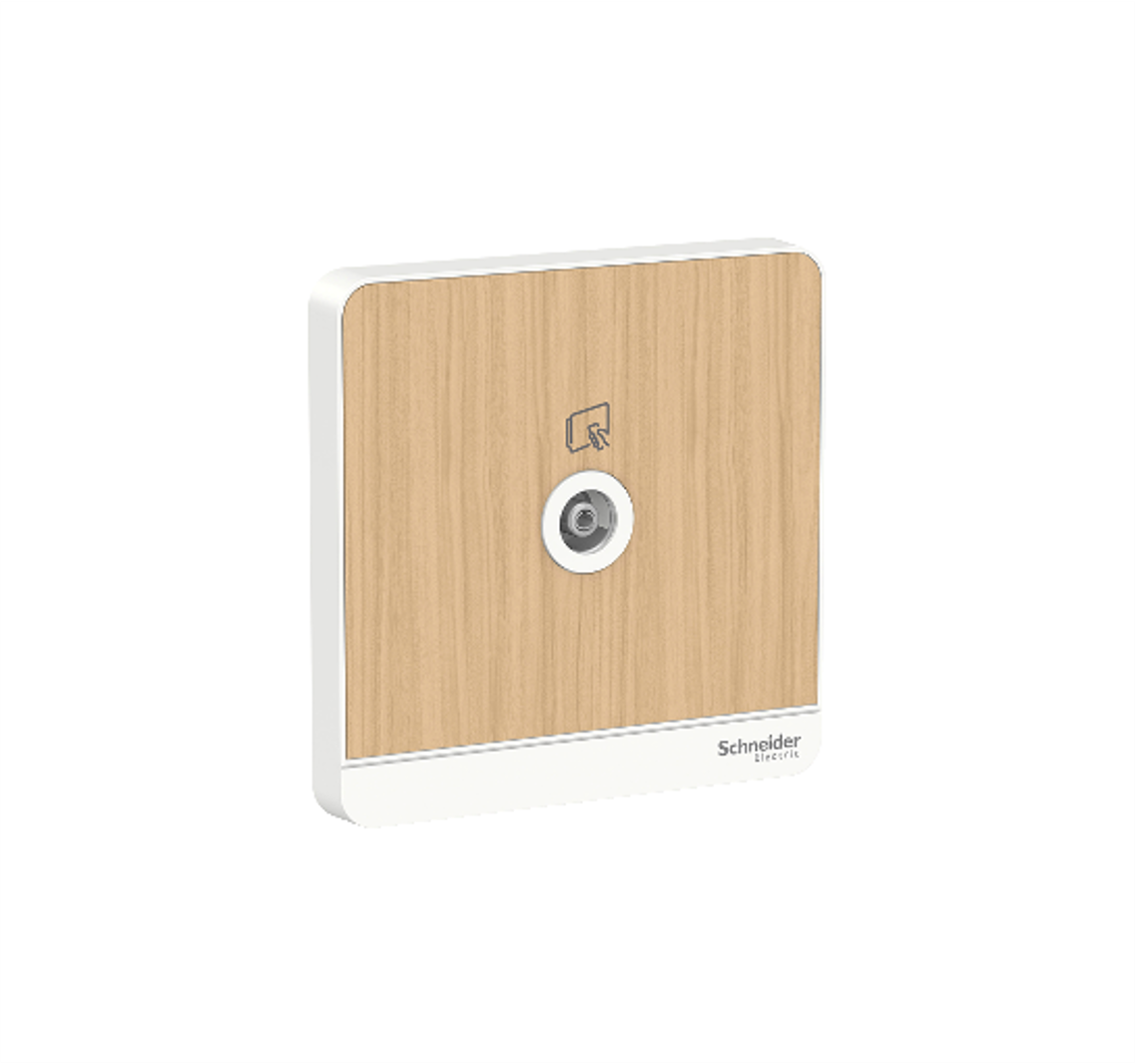 AvatarOn - 1 Gang Co-Axial TV Socket (Light Wood)