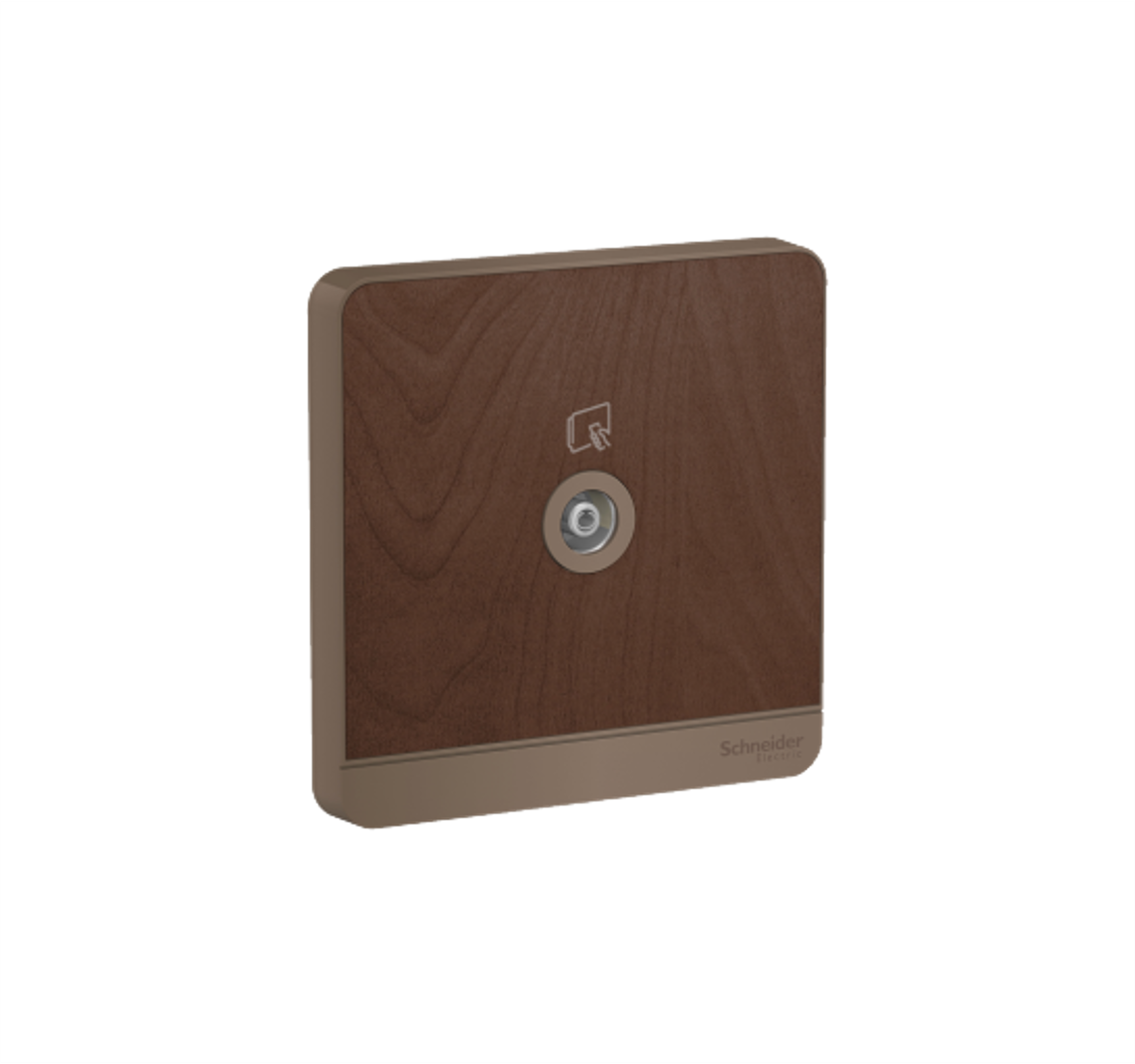 AvatarOn - 1 Gang Co-Axial TV Socket (Dark Wood)