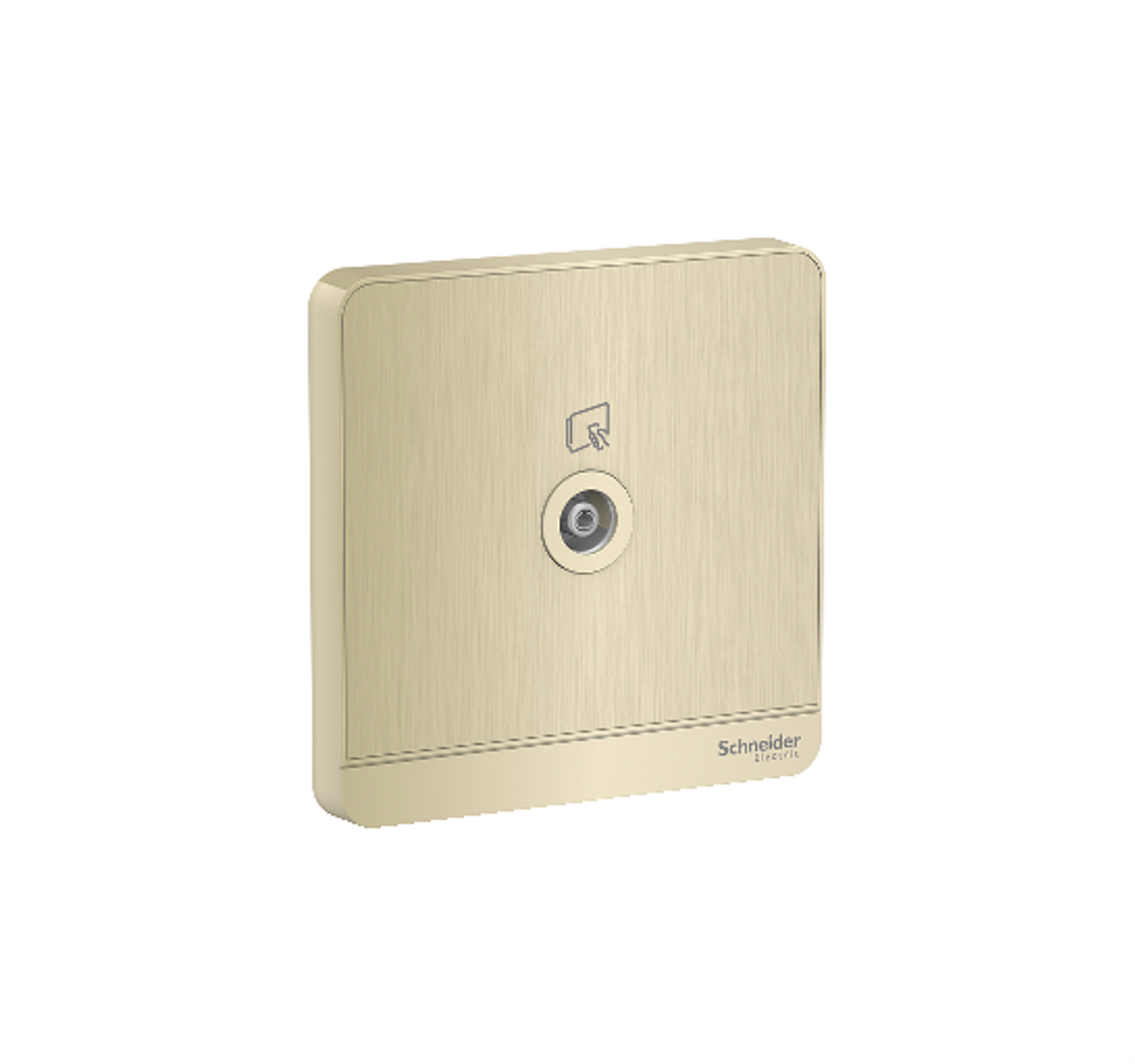 AvatarOn - 1 Gang Co-Axial TV Socket (Metal Gold Hairline)