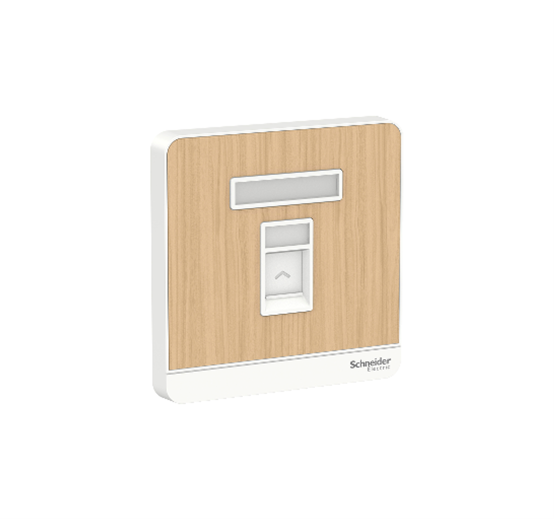 AvatarOn - 1 Gang Telephone Socket (Light Wood)