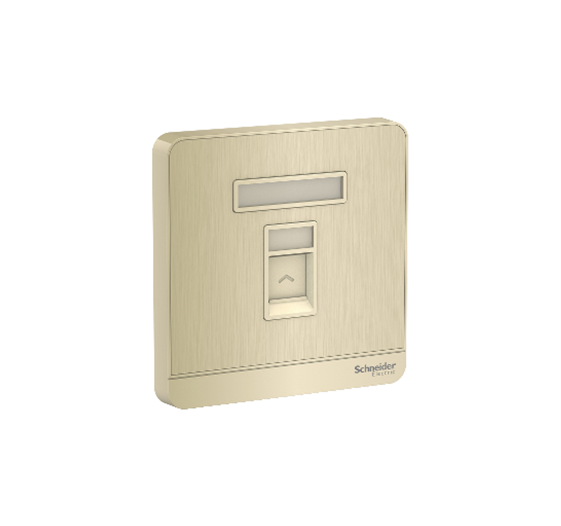 AvatarOn - 1 Gang Telephone Socket (Metal Gold Hairline)