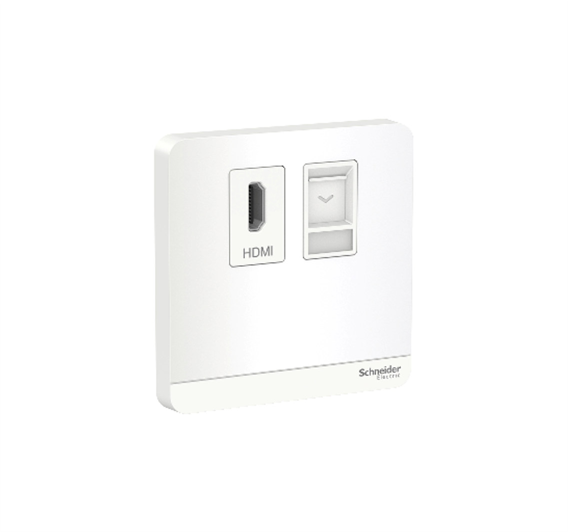 AvatarOn - 2 Gang HDMI + CAT 5e Data Socket (White)