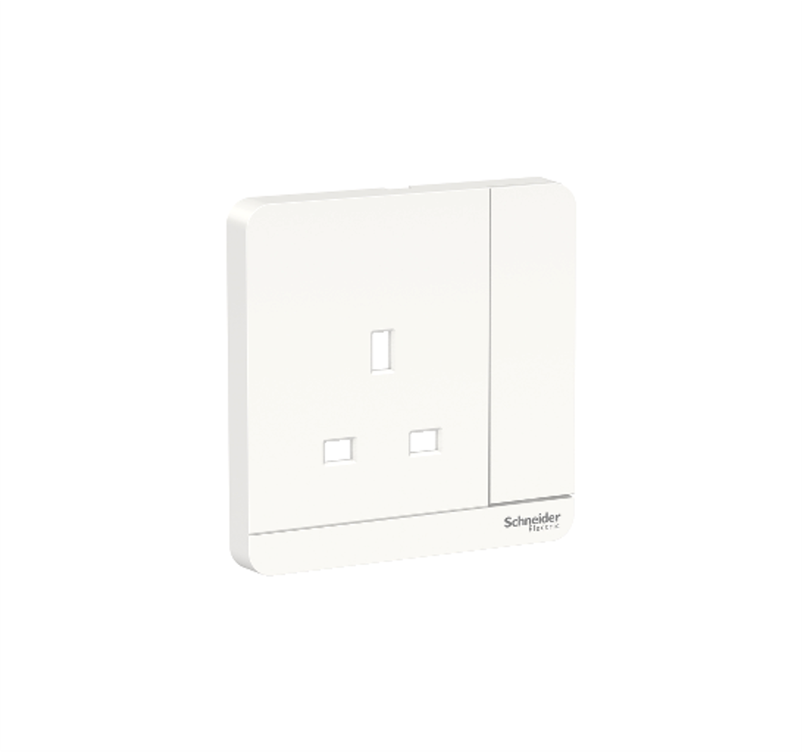 AvatarOn - 13A 1 Gang Switched Socket Cover (White)
