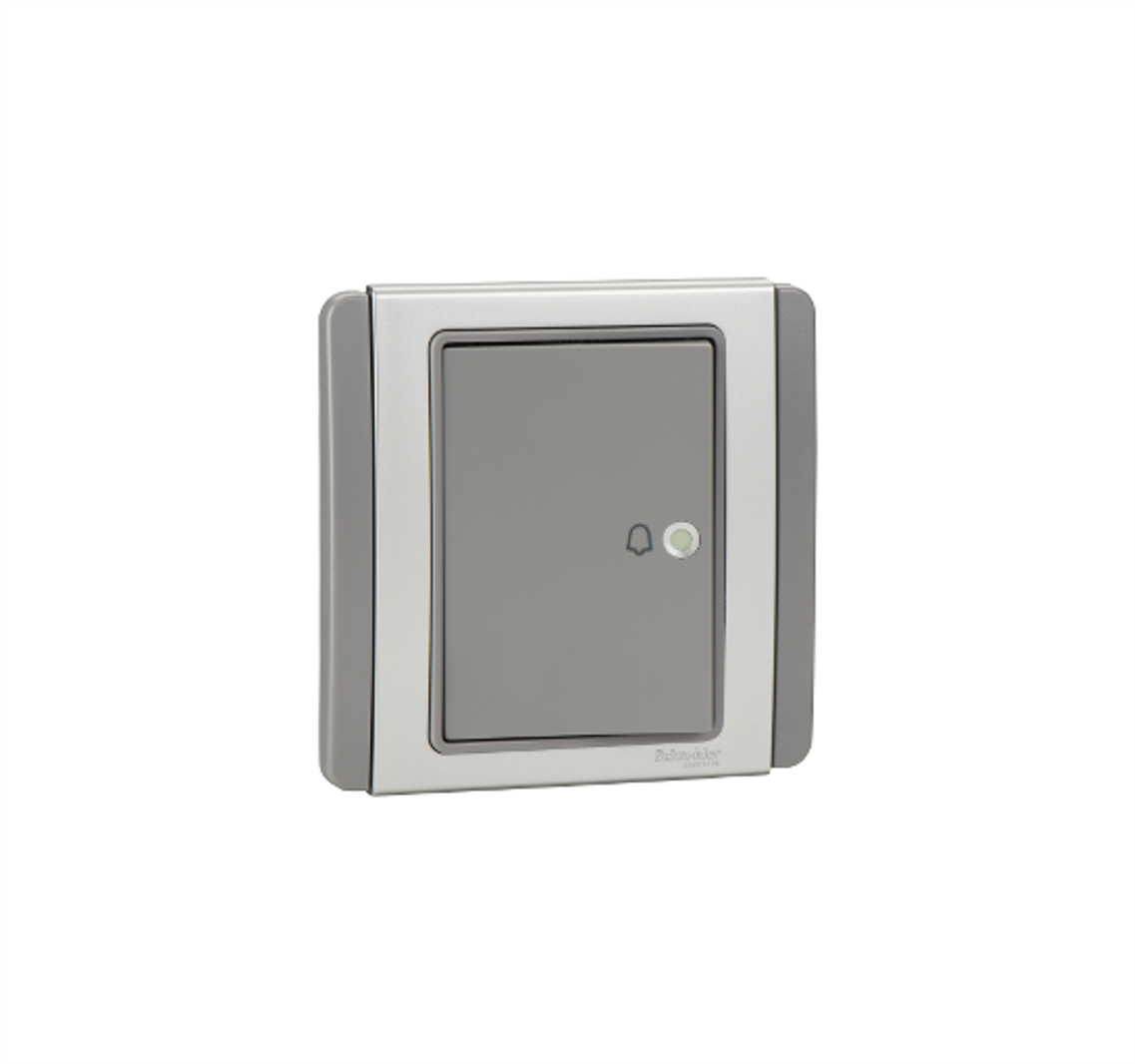 NEO - 4A 1 Way Horizontal Bell Push Switch (Grey Silver)