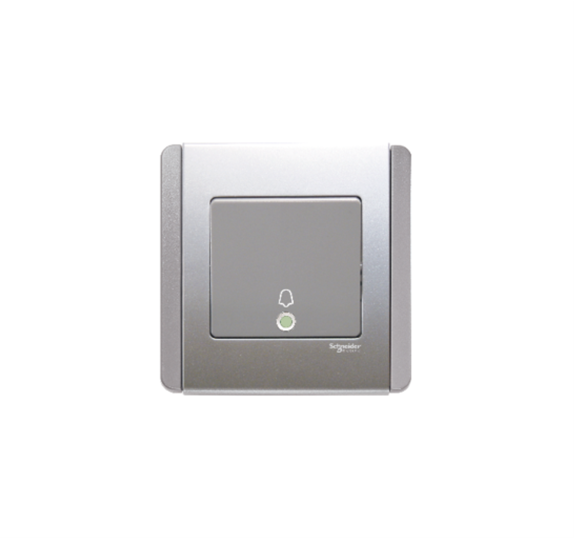 NEO - 4A 1 Way Vertical Bell Push Switch (Grey Silver)