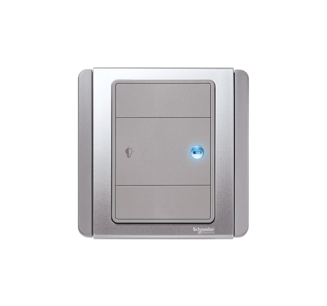 NEO - 600W 1 Gang Horizontal Dimming Switch with Blue LED (Grey Silver)