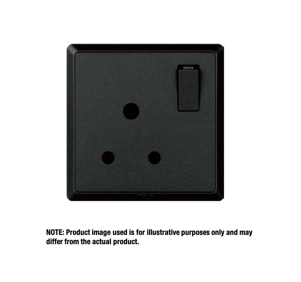 INFINIT - 50A 1 Gang Double Pole Switch with LED Indicator (Charcoal Black)