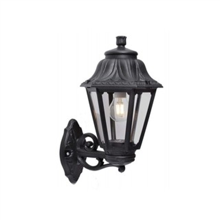 FUMAGALLI - BISSO/ANNA Outdoor Wall Light with Clear Diffuser (Black)