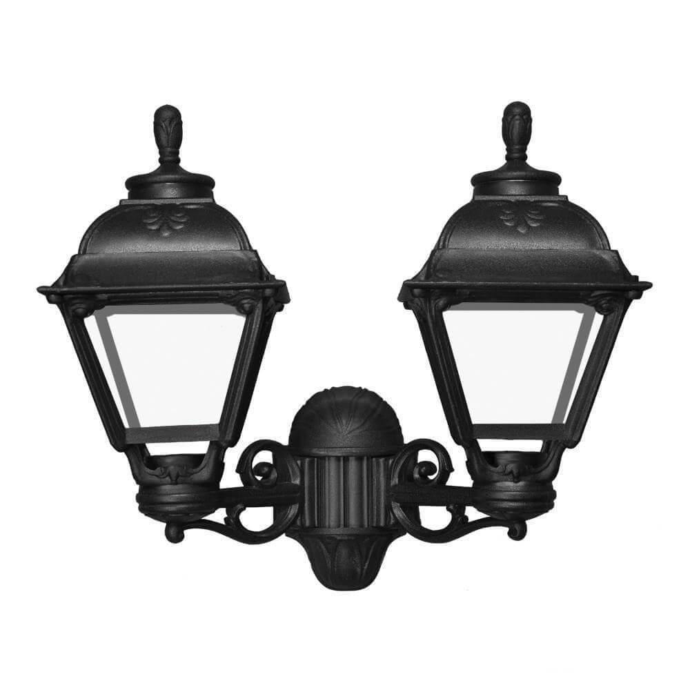 FUMAGALLI - PORPORA/CEFA 2L Outdoor Wall Light with Clear Diffuser (Black)