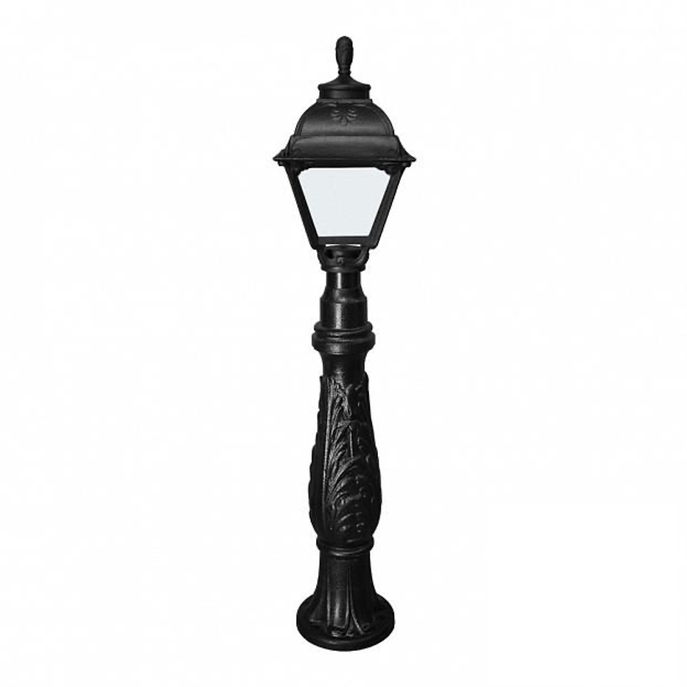 FUMAGALLI - IAFET/CEFA Outdoor Post Light with Opal Diffuser (Black)