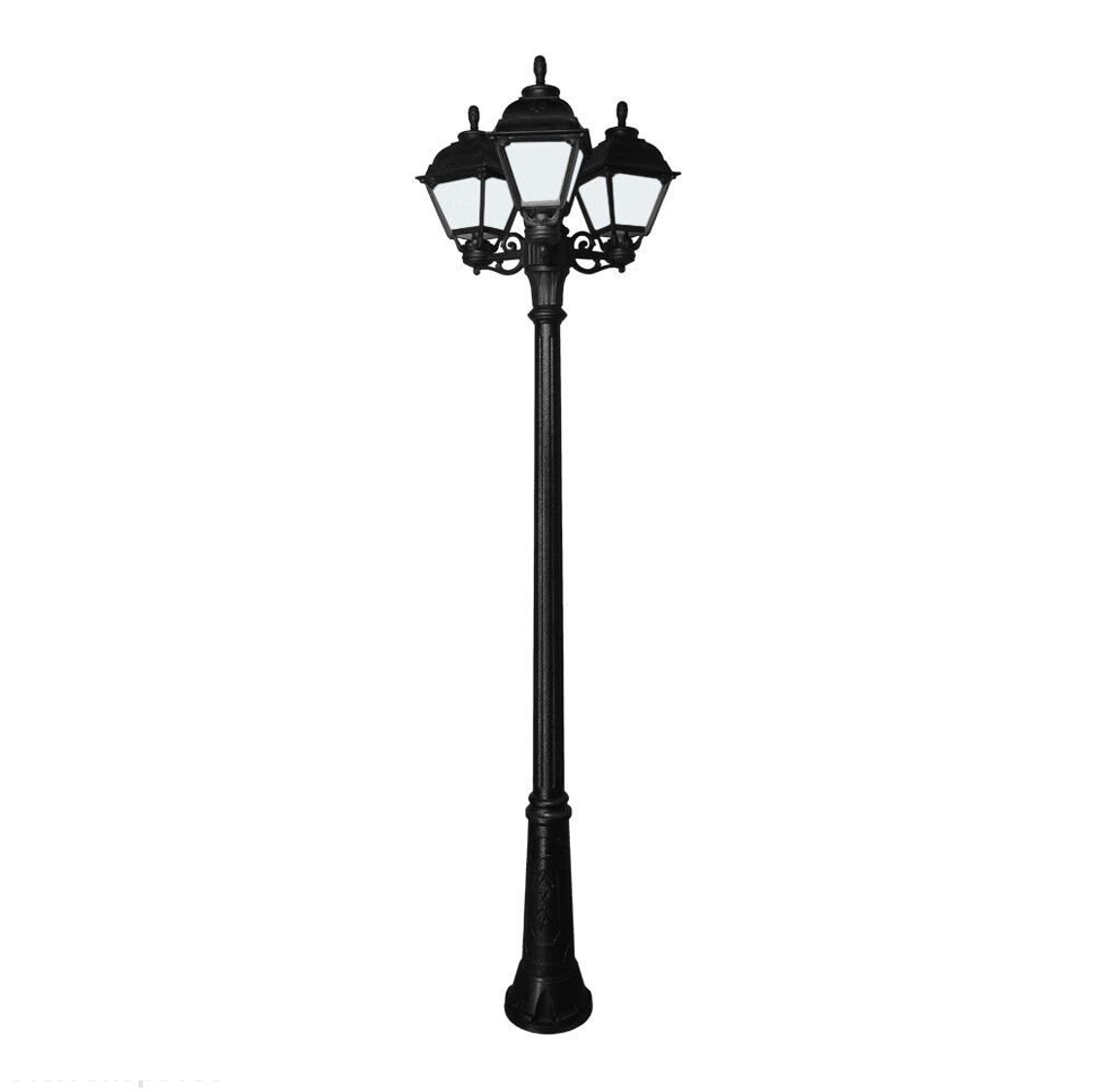 FUMAGALLI - RICU BISSO/CEFA 3L Outdoor Post Light with Opal Diffuser (Black)