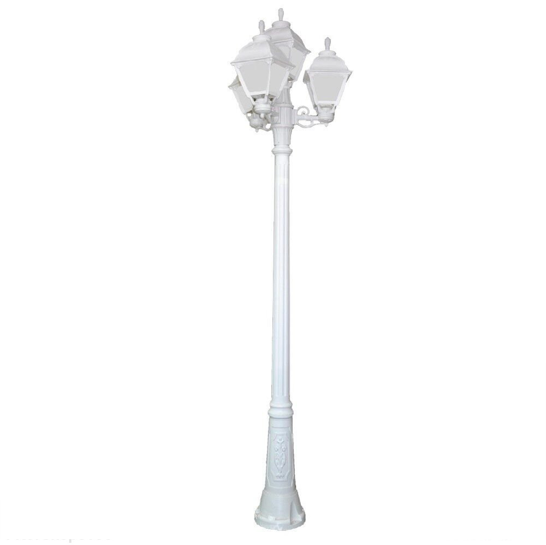 FUMAGALLI - RICU BISSO/CEFA 3+1L Outdoor Post Light with Opal Diffuser (White)