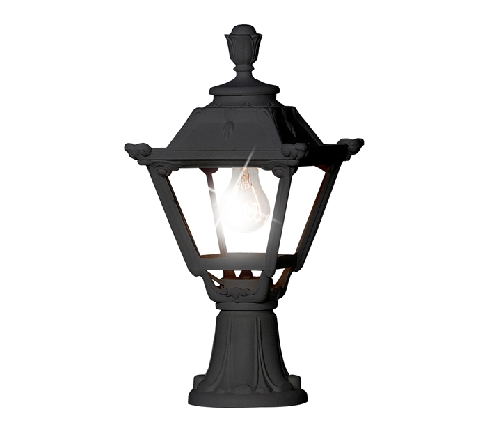 FUMAGALLI - MINILOT/GOLIA Outdoor Post Light with Clear Diffuser (Black)