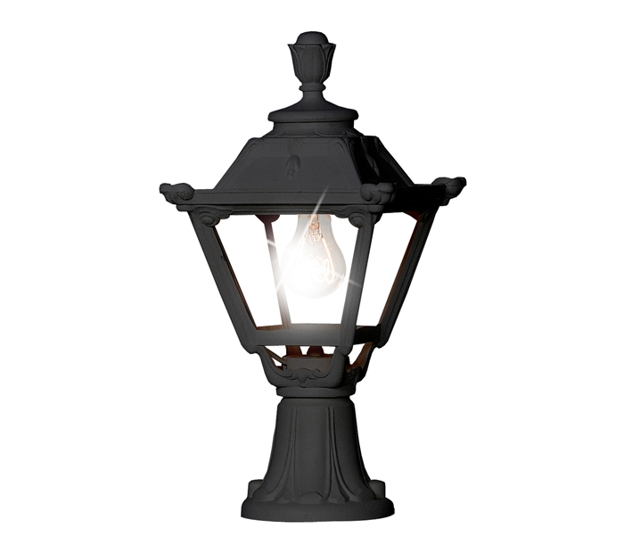 FUMAGALLI - MINILOT/GOLIA Outdoor Post Light with Opal Diffuser (Black)