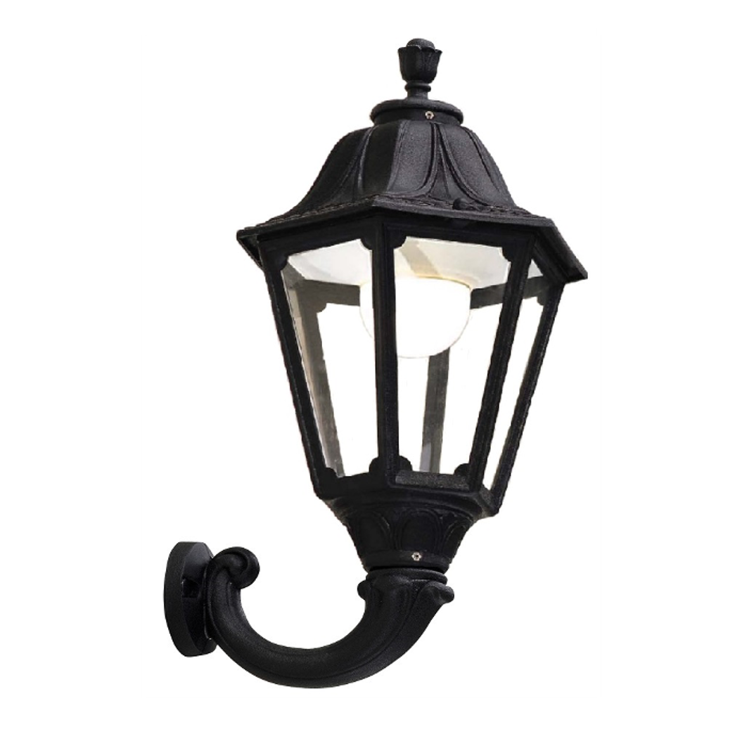 FUMAGALLI - OFIR/NOEMI Outdoor Wall Light with Clear Diffuser (Black)