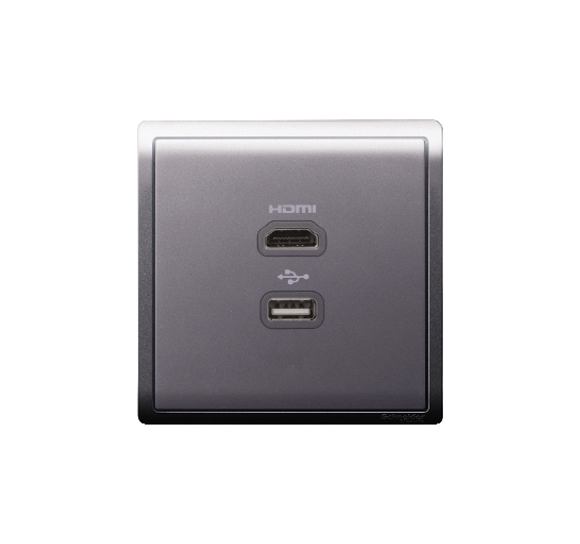 PIENO - HDMI and USB Socket (Lavendar Silver)