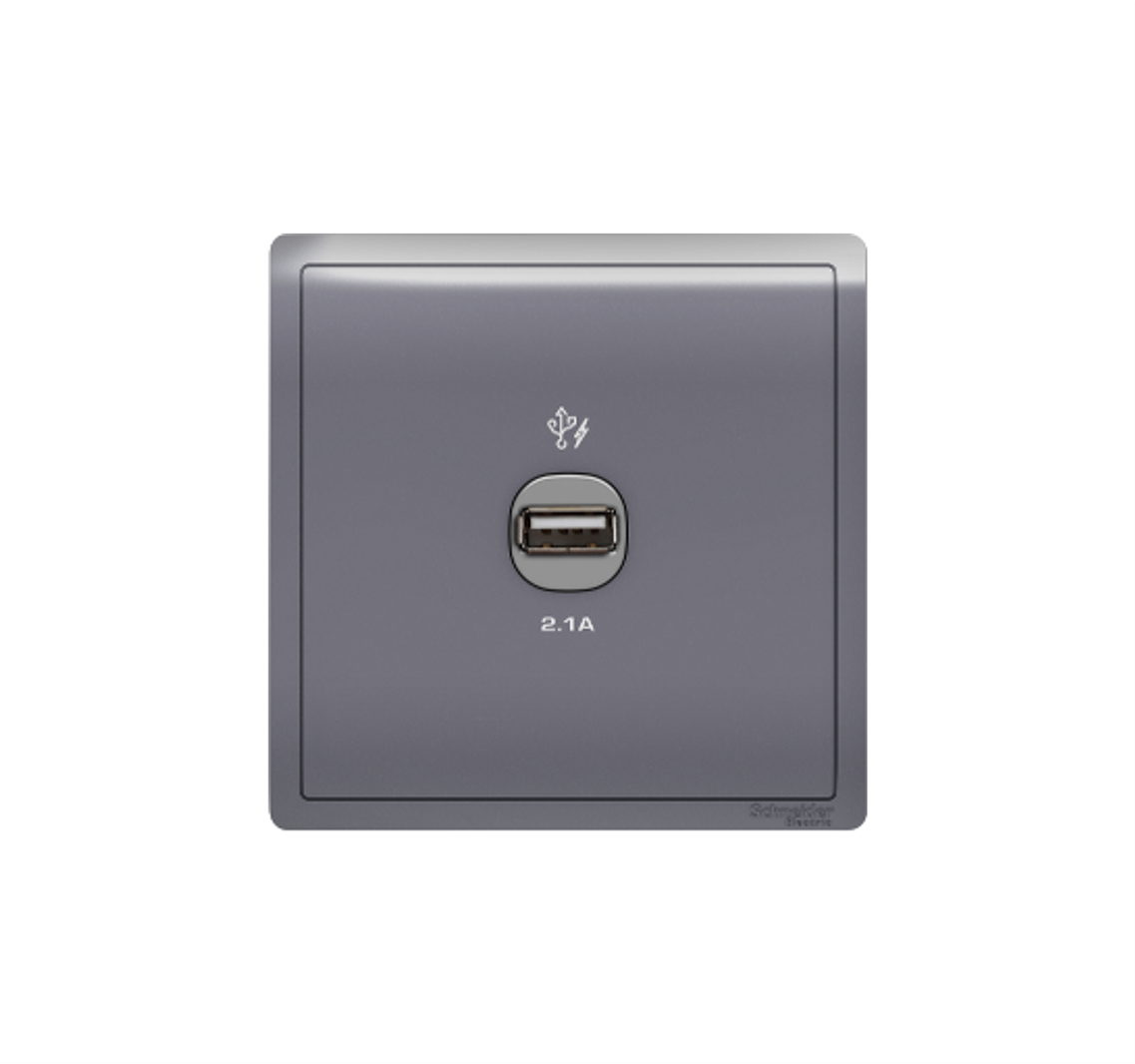 PIENO - USB Wall Charger 2.1A Single Outlet (Lavendar Silver)