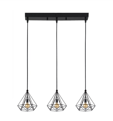 C2131/3L Pendant Light (Black)