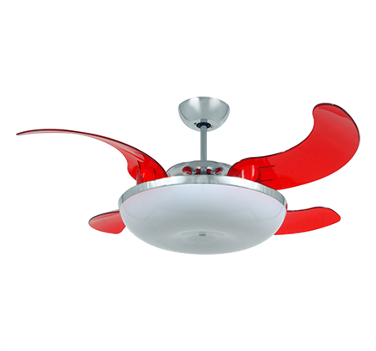 VENTO - MELA 46-Inch Ceiling Fan (Transparent Red)