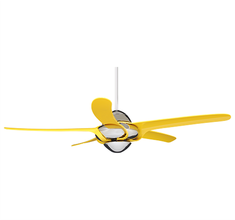 VENTO - URAGANO 54-Inch DC Motor Ceiling Fan (CH/Yellow)