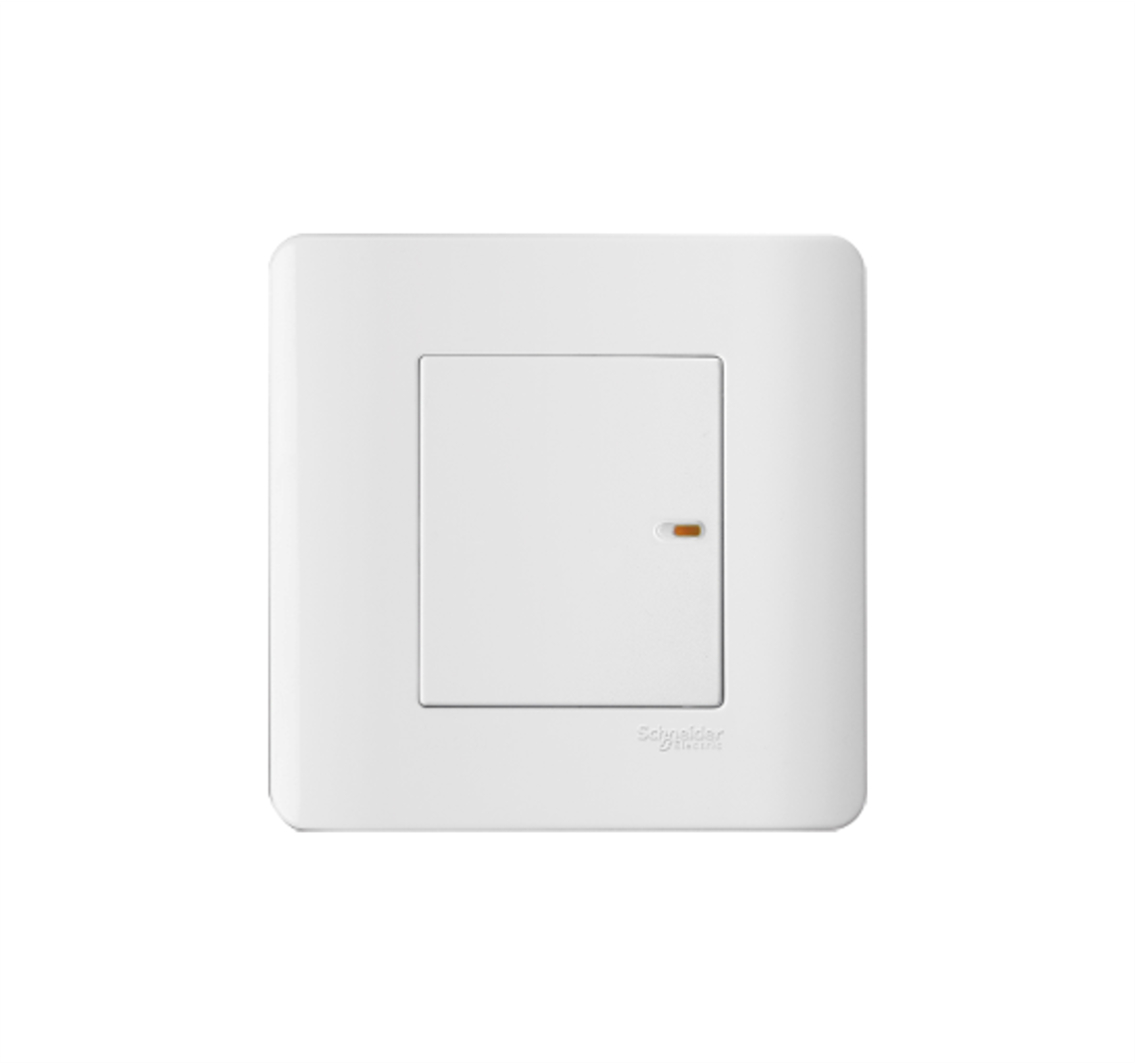 ZENCELO - 16AX 1 Gang 1 Way Full-Flat Switch with Ondicator (White)