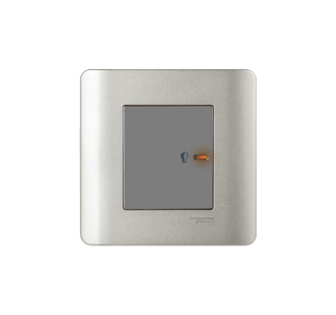 ZENCELO - 1 Gang 350VA, 50Hz Full-Flat Universal Dimmer with LED (Silver Satin)