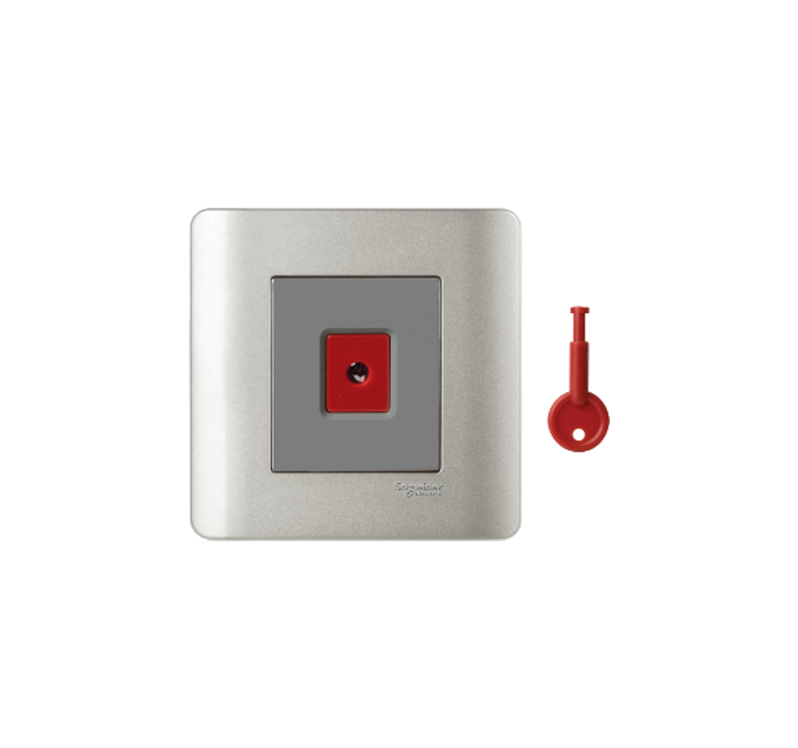 ZENCELO - Panic Button with Key Reset (Silver Satin)