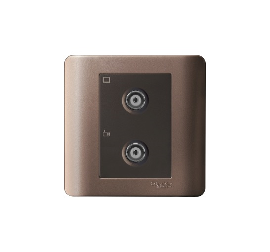 ZENCELO - 2 Gang TV Master/FM Socket (Silver Bronze)