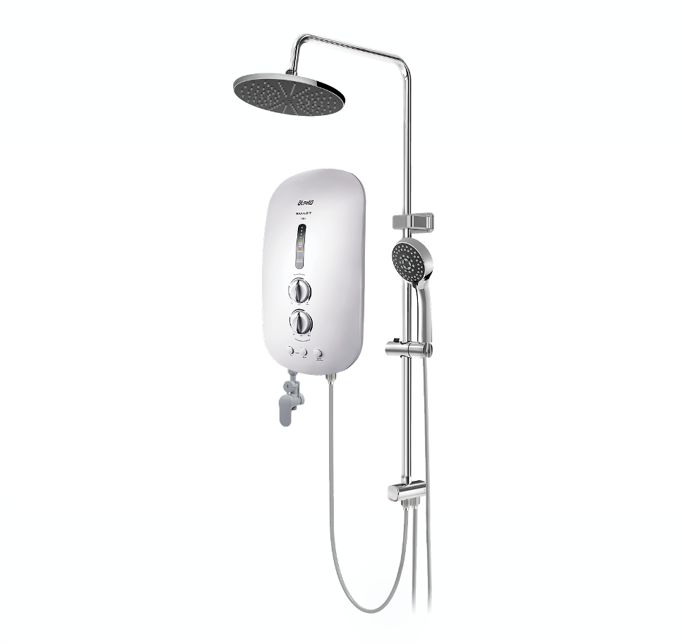 ALPHA - SMART18E Plus Rainshower Non Pump Instant Water Heater (Ivory White)
