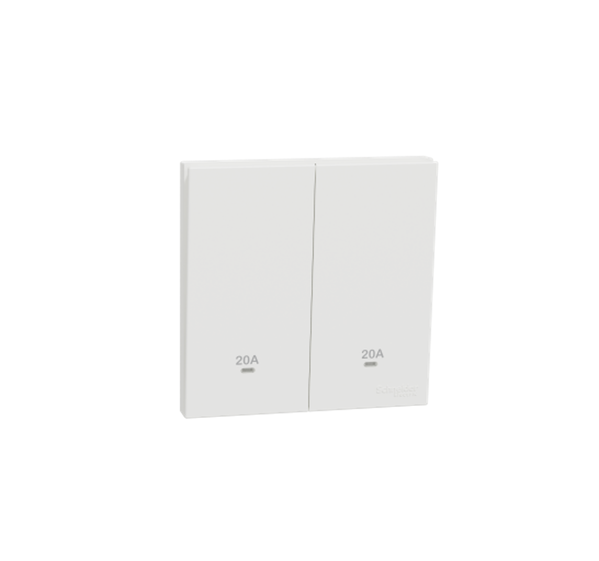 AvatarOn C - 20A 2 Gang Double Pole Switch with LED (White)