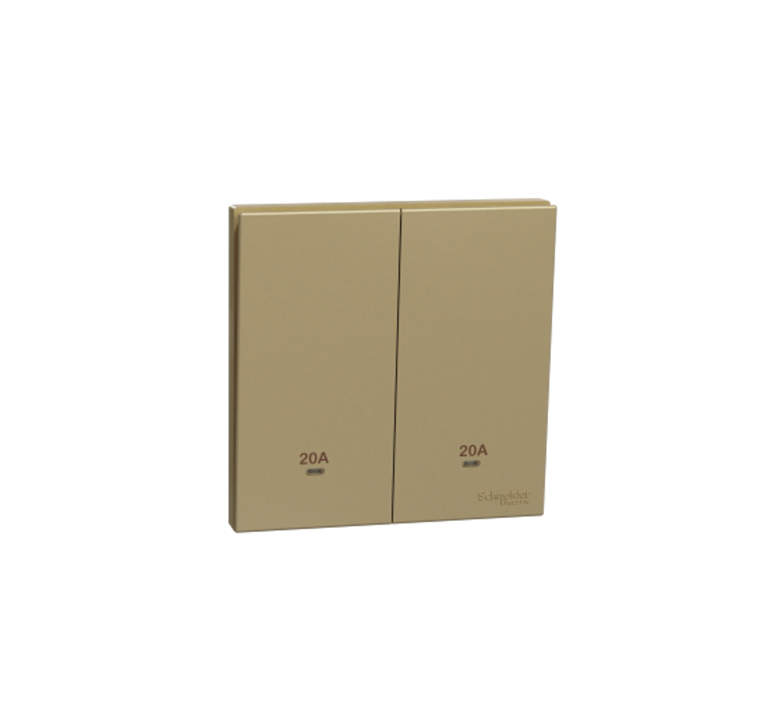 AvatarOn C - 20A 2 Gang Double Pole Switch with LED (Wine Gold)