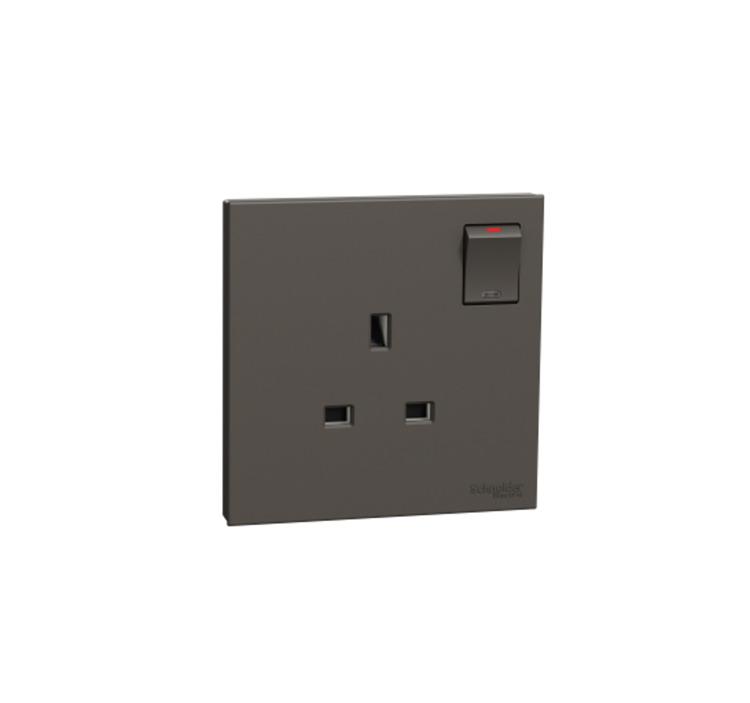 AvatarOn C - 13A 250V 1 Gang Switched Socket with LED (Dark Grey)