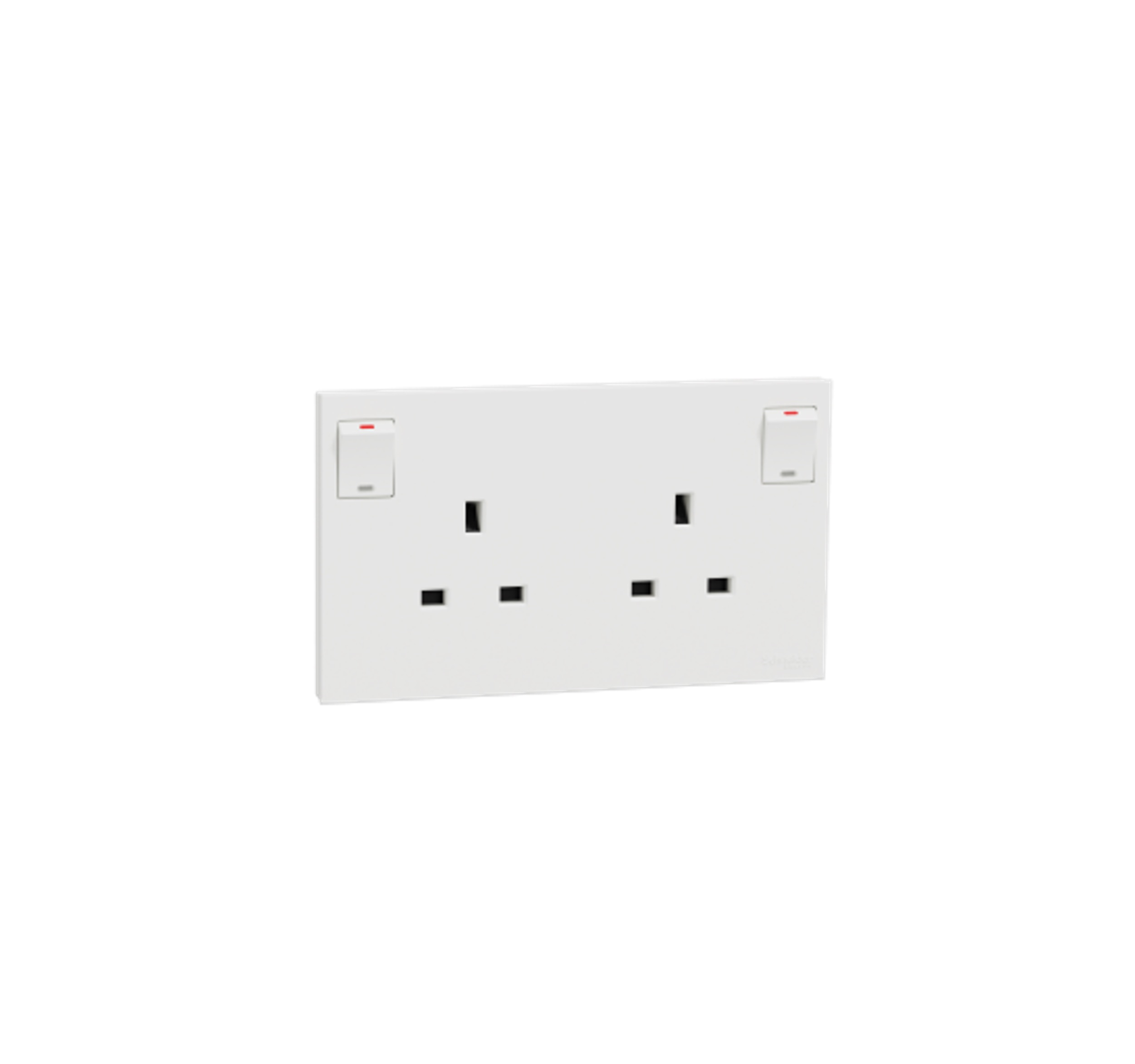 AvatarOn C - 13A 250V 2 Gang Switched Socket with LED (White)