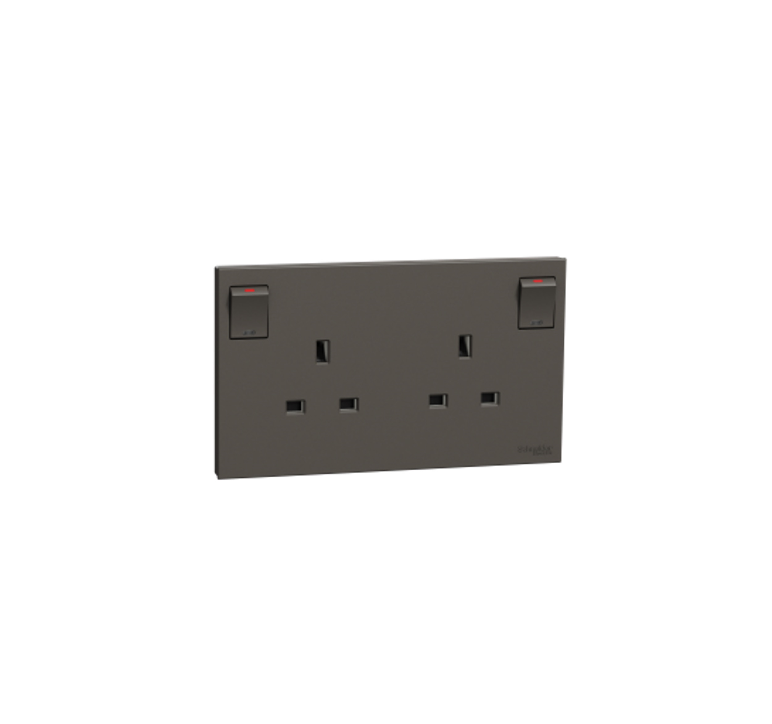 AvatarOn C - 13A 250V 2 Gang Switched Socket with LED (Dark Grey)