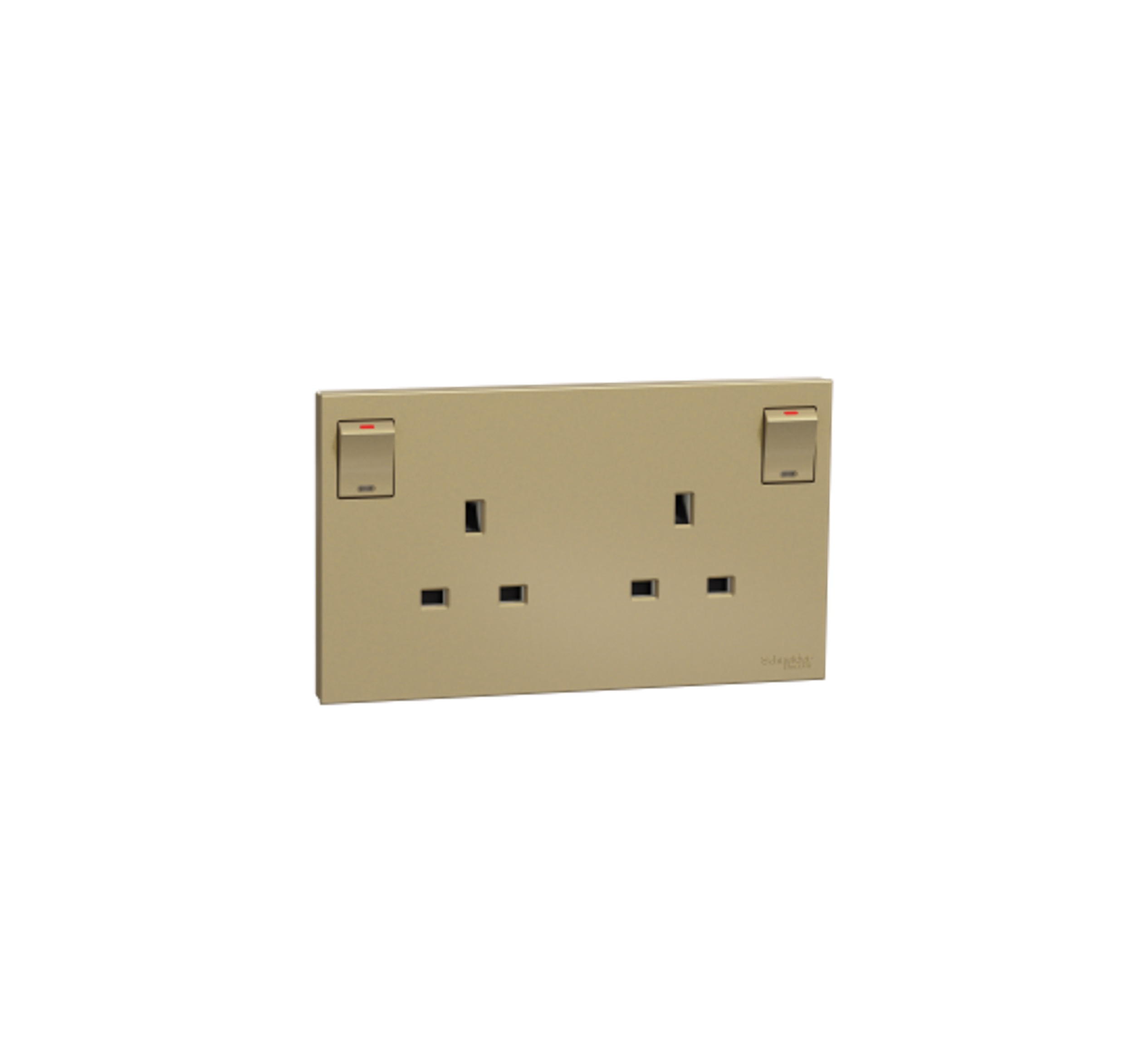 AvatarOn C - 13A 250V 2 Gang Switched Socket with LED (Wine Gold)