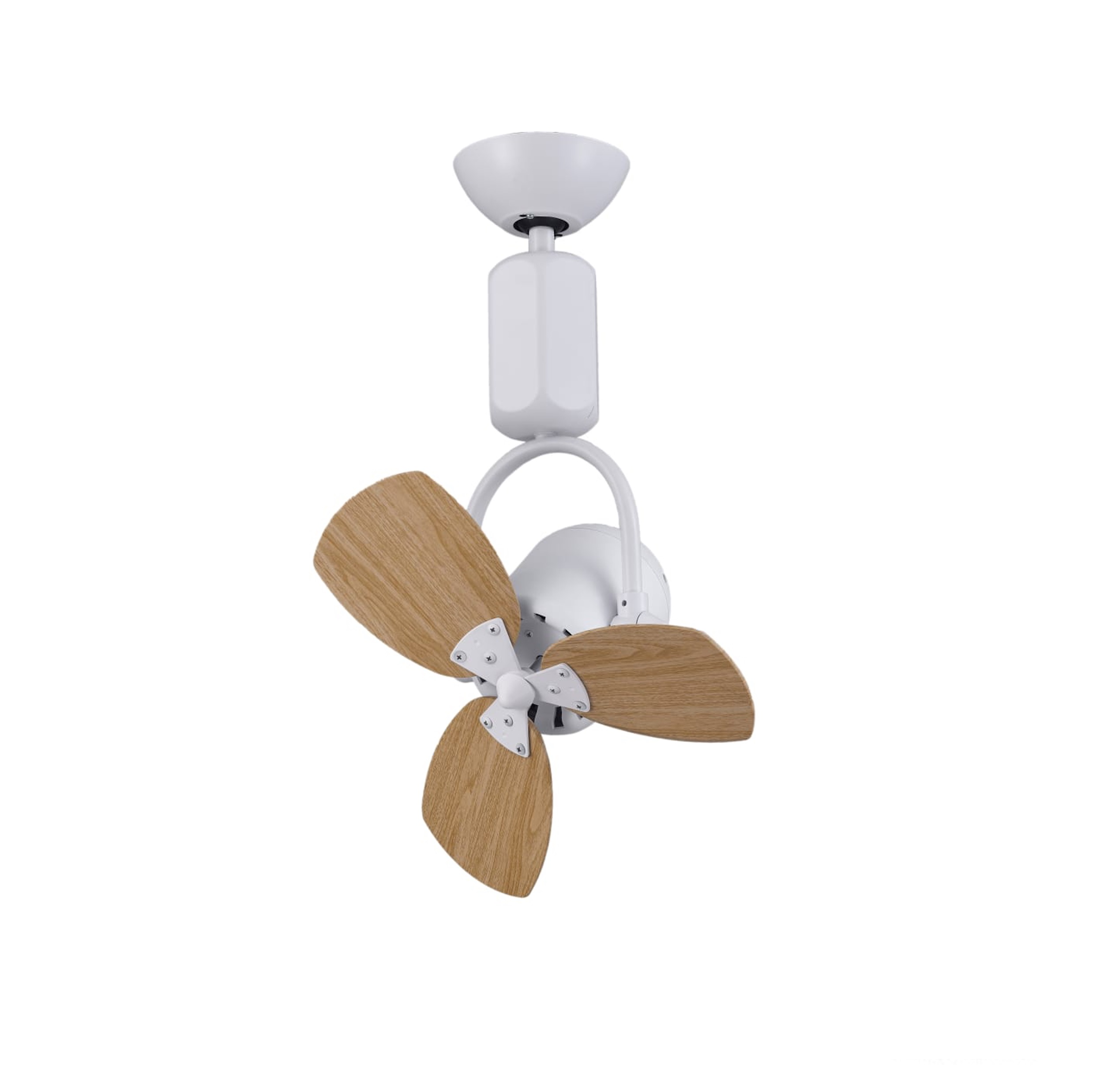 FANCO - FLIEGEND F313 16-Inch DC Motor Corner Ceiling Fan (White-Pine/Matt White) (Dual Tone Blade)