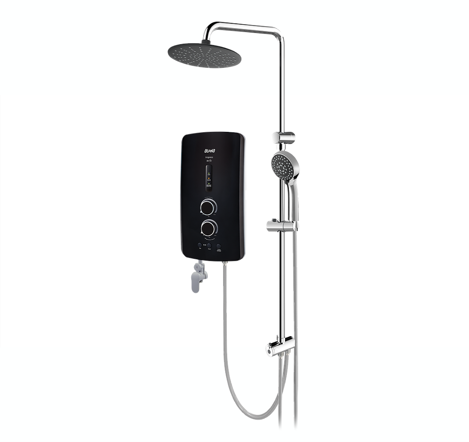 ALPHA - IM9 E Plus Rainshower Non Pump Instant Water Heater (Matt Black)