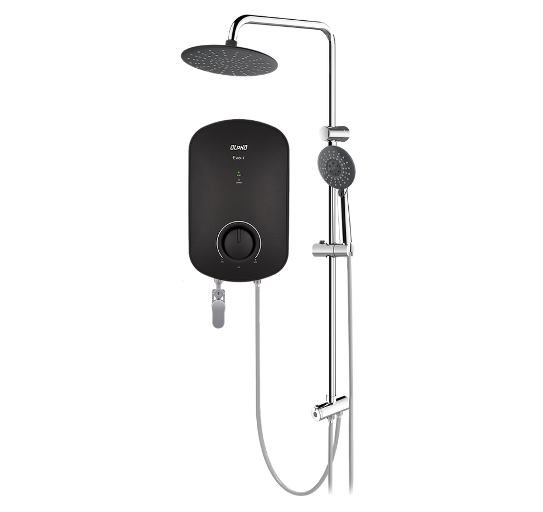 ALPHA - EVOi Rainshower DC Pump Instant Water Heater (Matt Black)