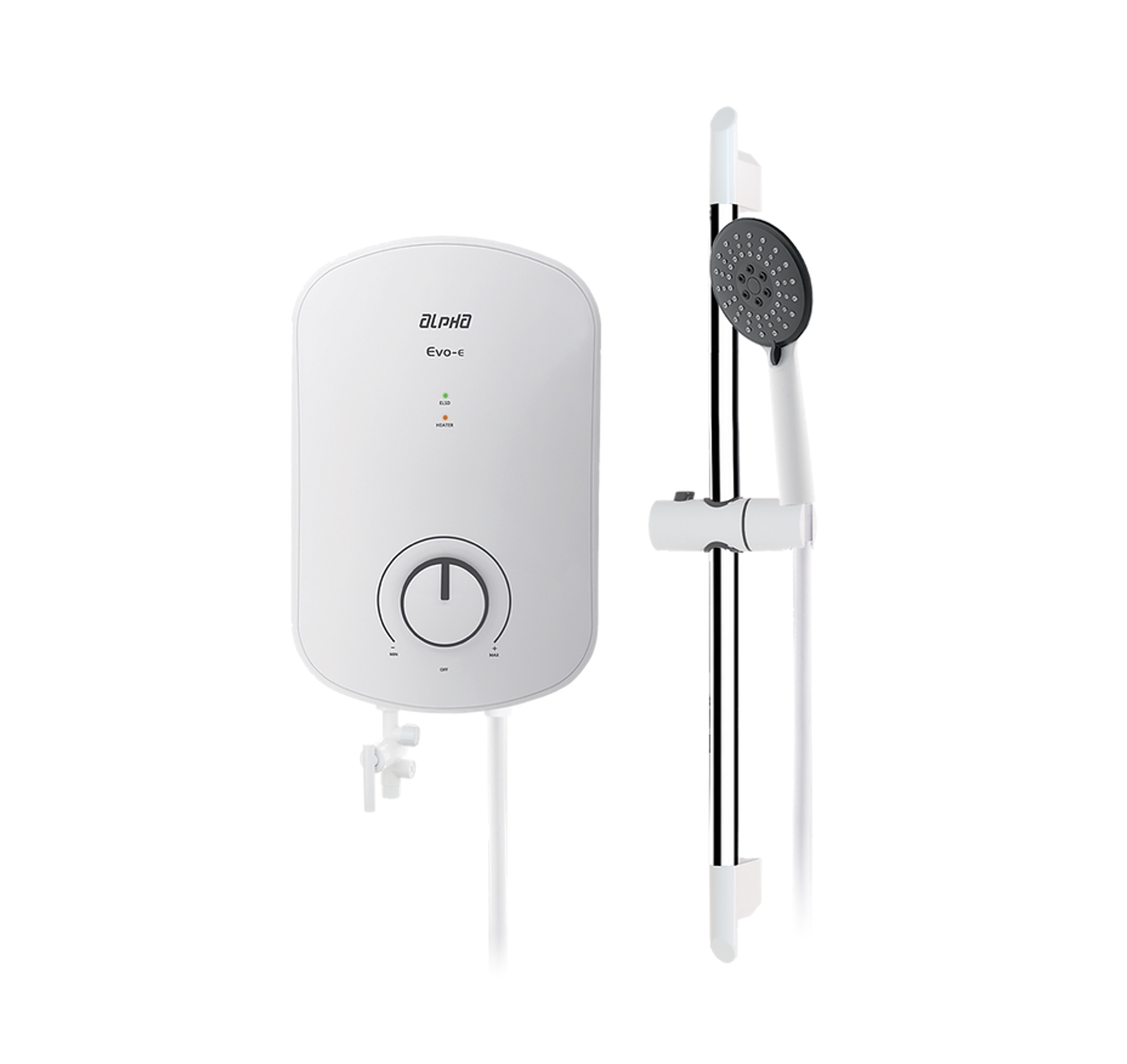 ALPHA - EVO E Handshower Non Pump Instant Water Heater (White)