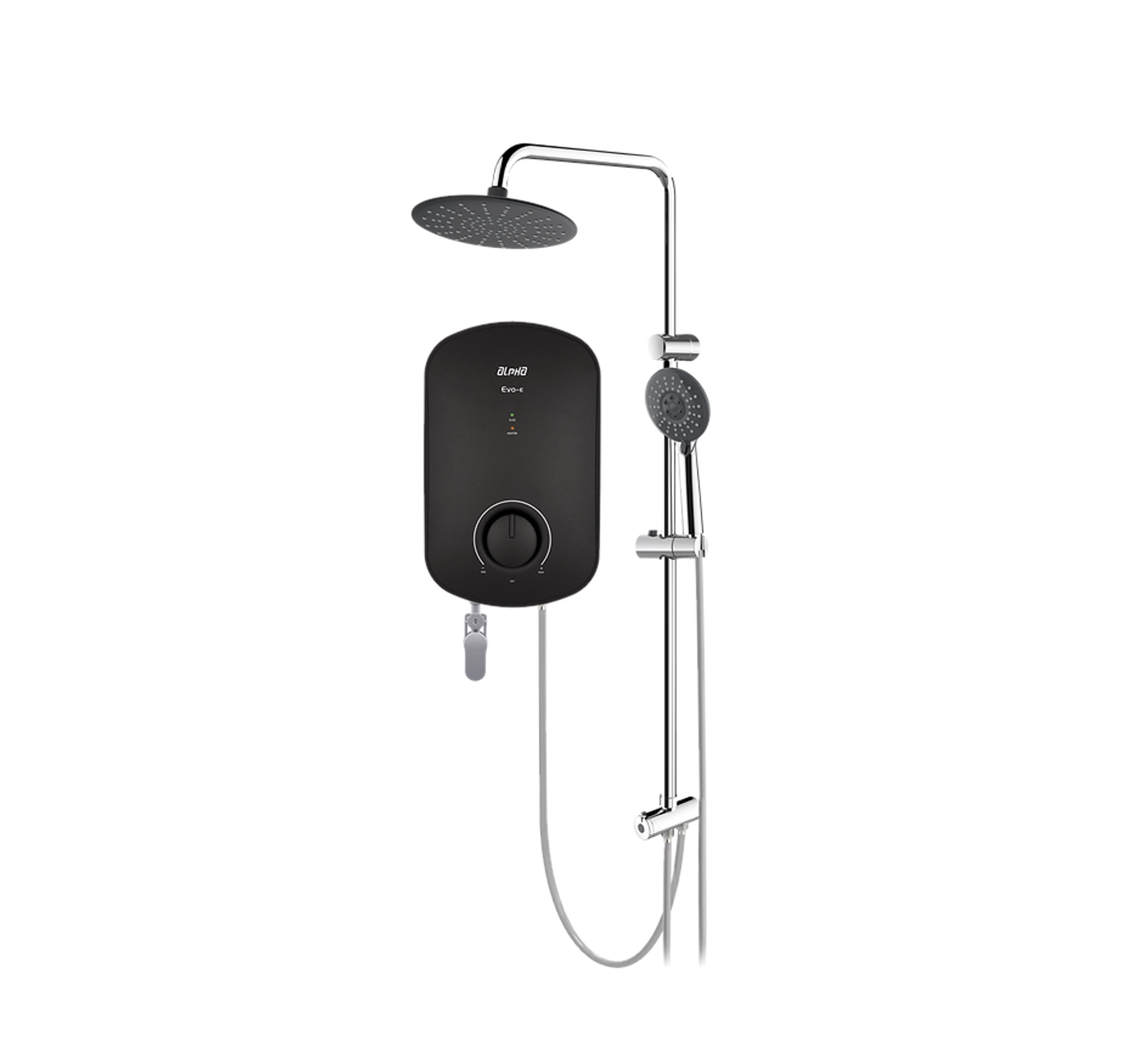 ALPHA - EVO E Rainshower Non Pump Instant Water Heater (Matt Black)