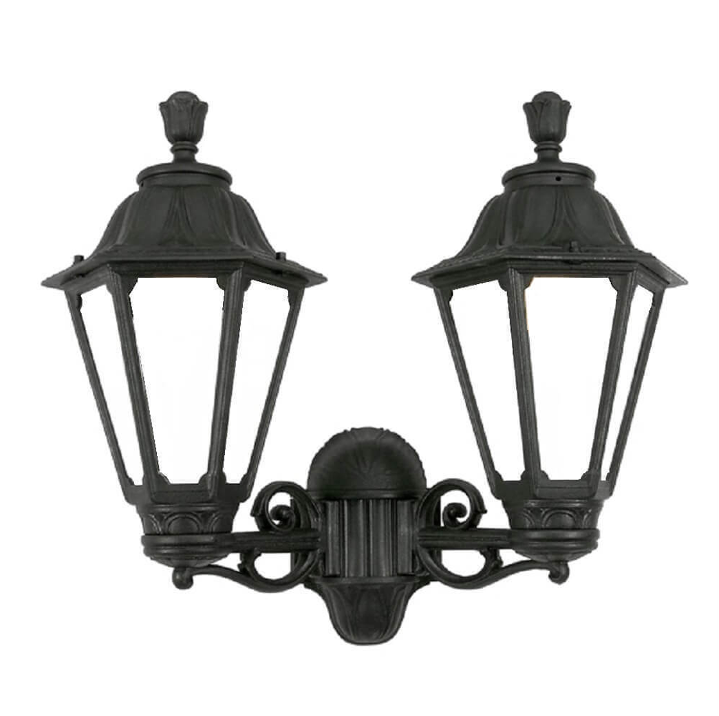 FUMAGALLI - PORPORA/RUT 2L Outdoor Wall Light with Clear Diffuser (Black)